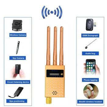 Три Антени Радиочестотни Сигнал Скрита Камера Детектор Бутон-Обскура камера Детектор Аудио Грешка GPS-GSM Устройство Тракер Безплатна Доставка